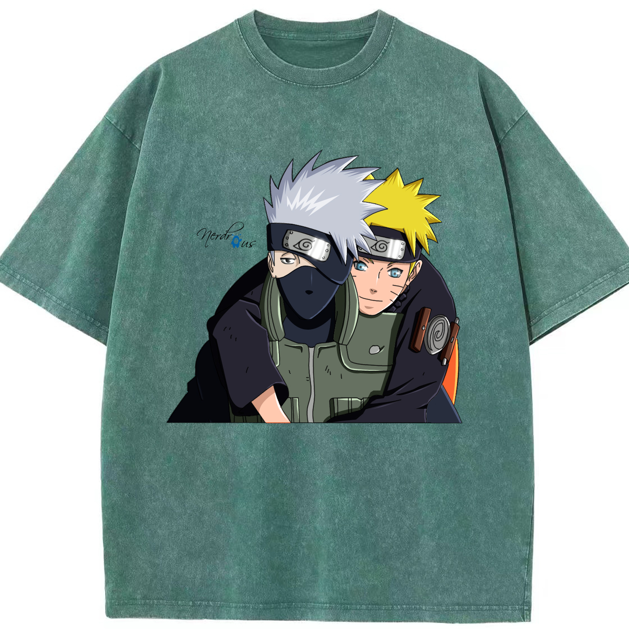 （画像用） NARUTO -ナルト- はたけ カカシ Hatake Kakashi 綿100% ヴィンテージ風 半袖Tシャツ（フロントプリント）
